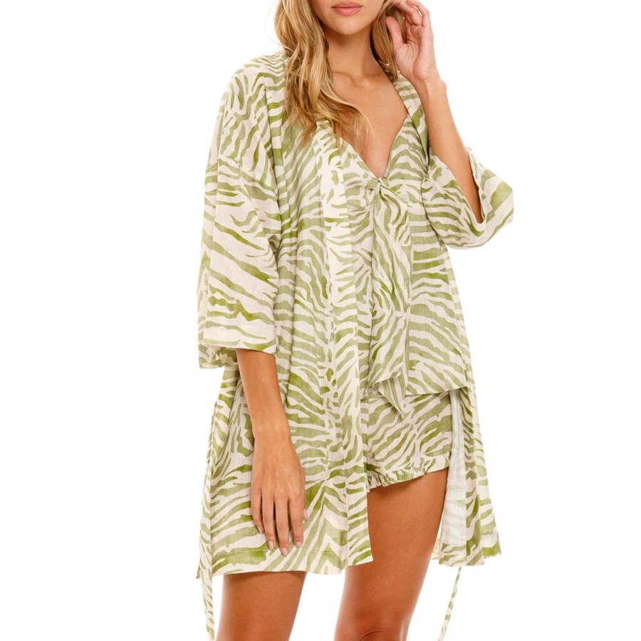 The Lazy Poet Lola Olive Zebra Kimono Online