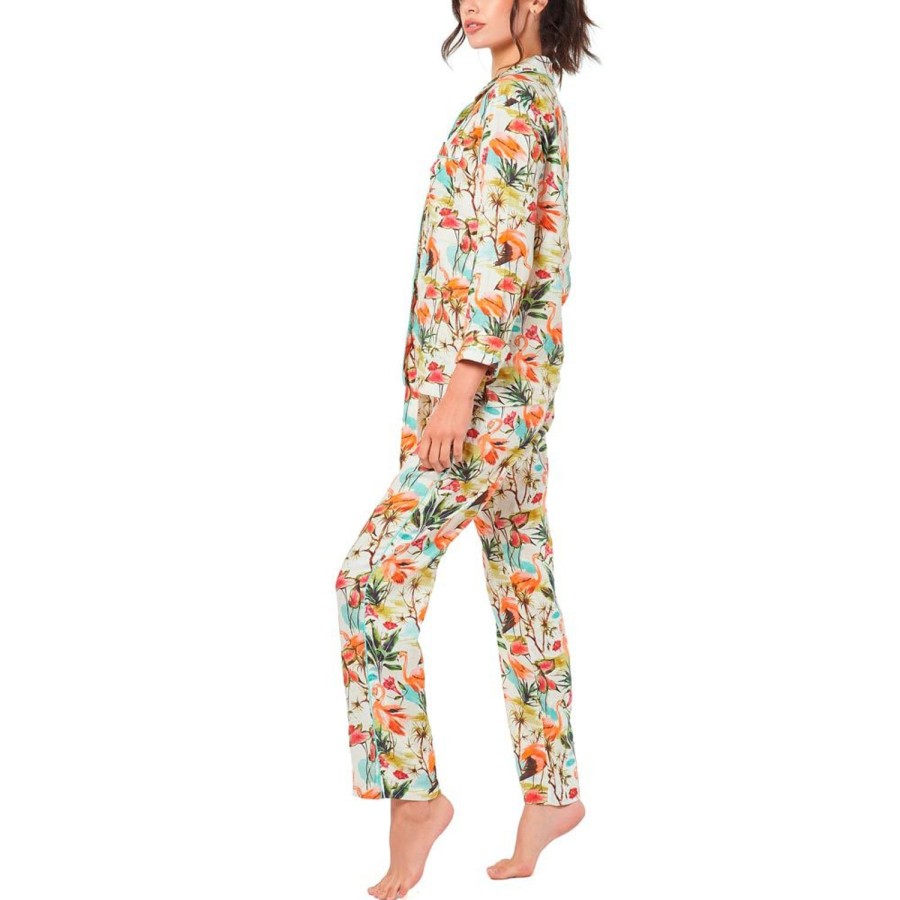 The Lazy Poet Emma Caribbean Flamingos Long Pajama Set Best