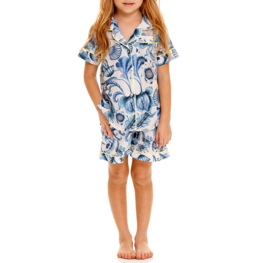 The Lazy Poet Mini Nina Blue Medusa Short Pajama Set Online