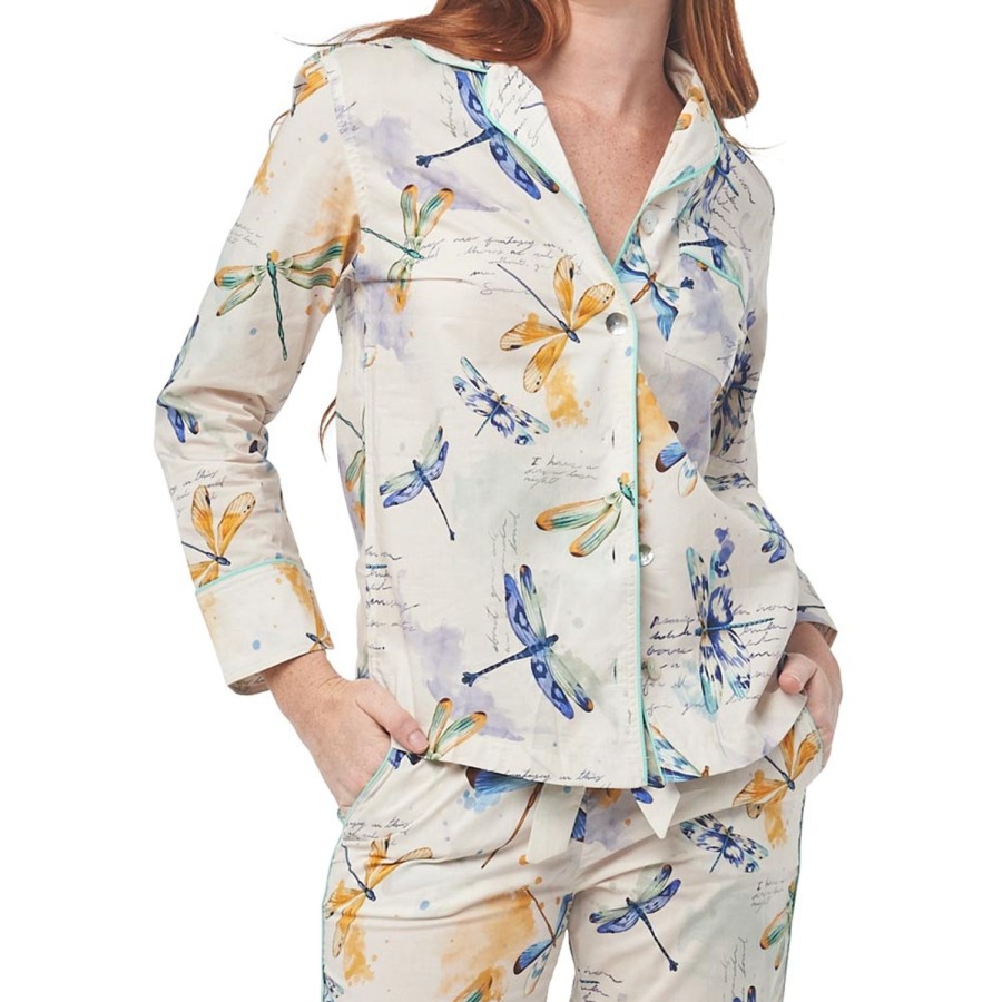 The Lazy Poet Emma Dancing Dragonflies Long Pajama Set Wholesale