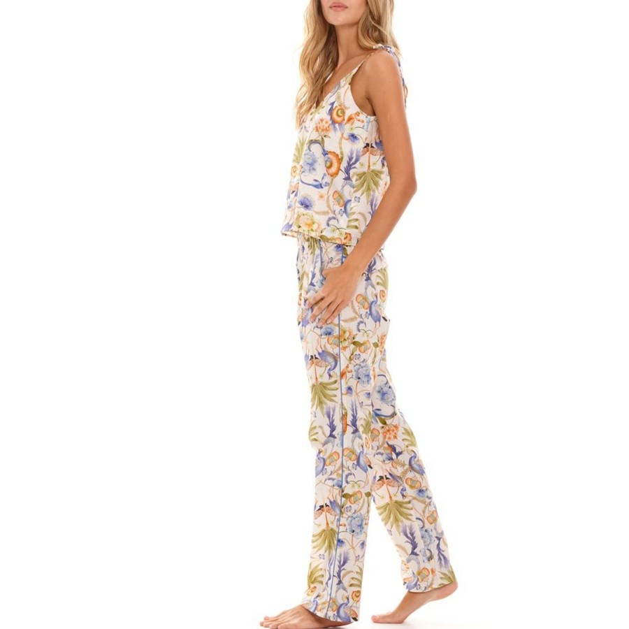 The Lazy Poet Amelie Blue Jungle Lush Long Pajama Set Hot