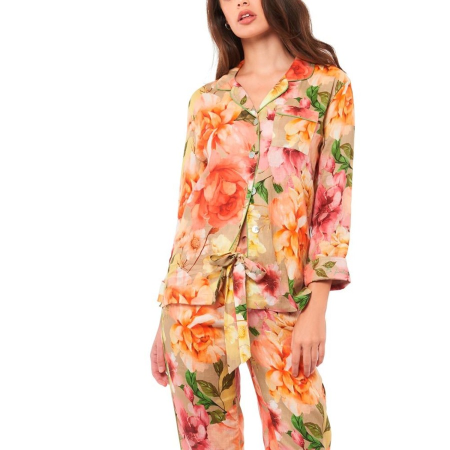 The Lazy Poet Emma Yellow Mellow Long Pajama Set Wholesale