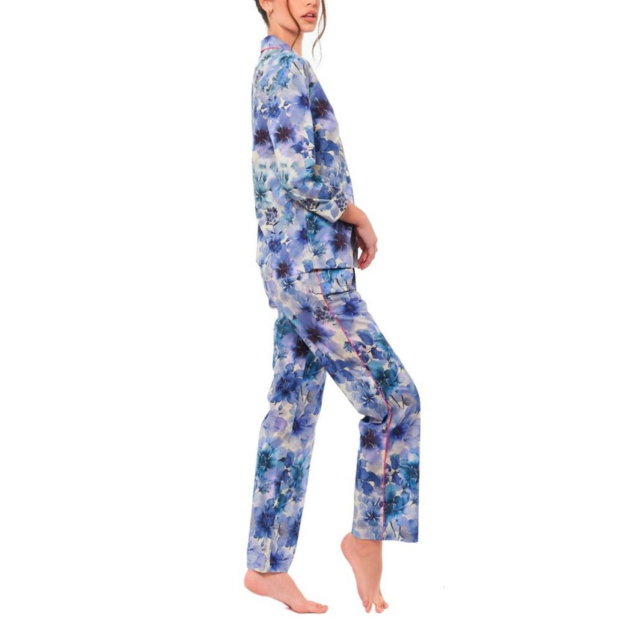 The Lazy Poet Emma Ocean Flowers Long Pajama Set Best