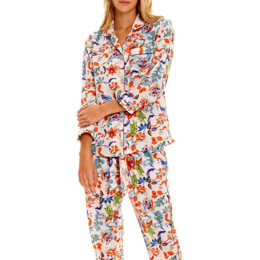 The Lazy Poet Emma Bello Ravello Red Long Pajama Set Clearance