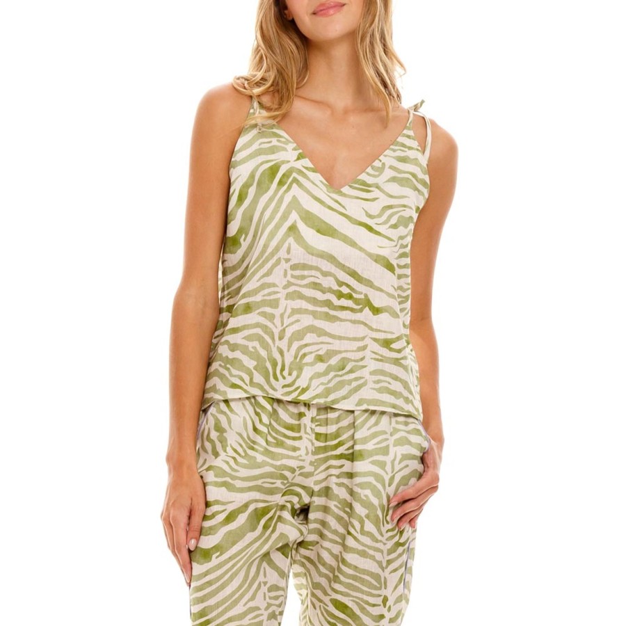 The Lazy Poet Amelie Olive Zebra Long Pajama Set Online