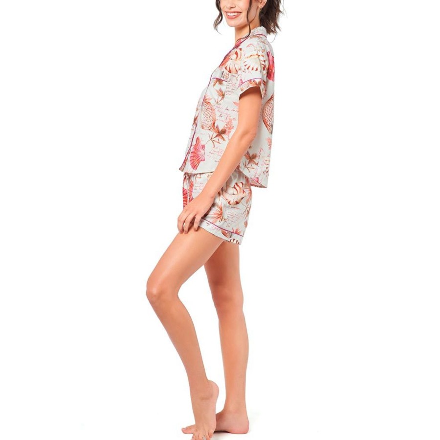 The Lazy Poet Nina Sea Shells Short Sleeve Pajama Set Best