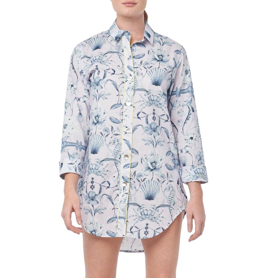 The Lazy Poet Sissy Seahorses & Friends Lila Boyfriend Sleep Shirt Online