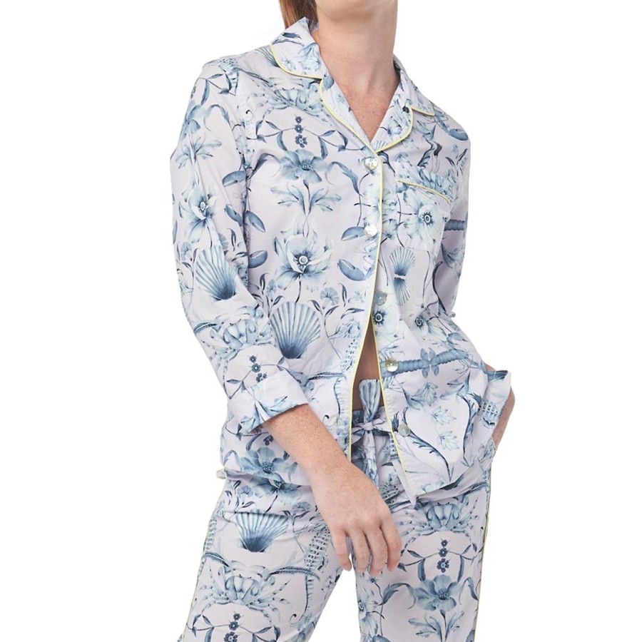 The Lazy Poet Emma Seahorses & Friends Lila Long Pajama Set Clearance