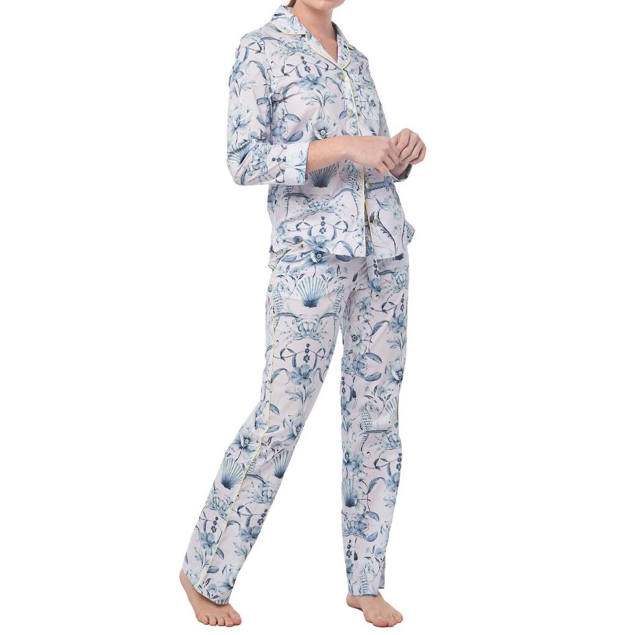 The Lazy Poet Emma Seahorses & Friends Lila Long Pajama Set Clearance