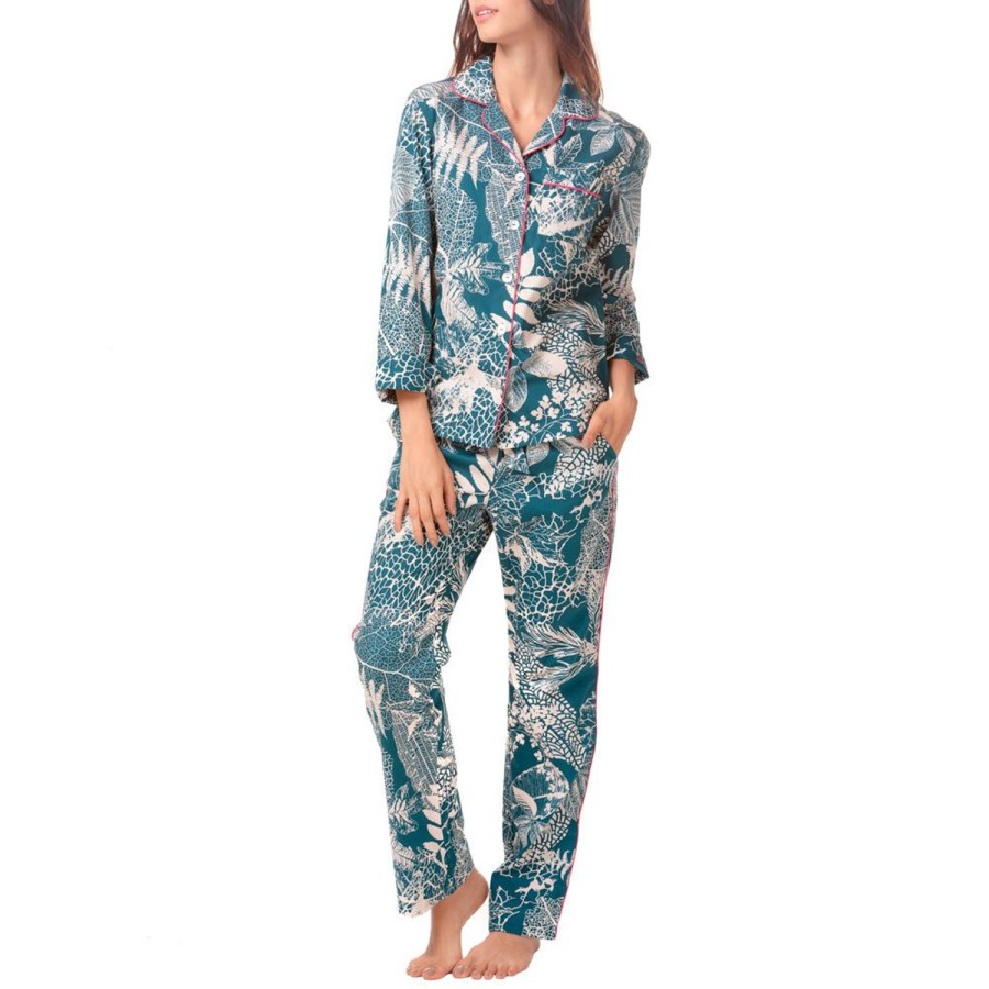 The Lazy Poet Emma Ink Lace Long Pajama Set Wholesale