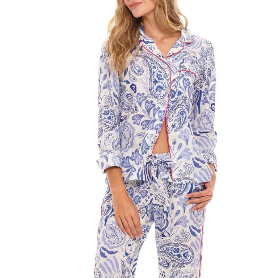 The Lazy Poet Emma Persian Blue Long Pajama Set Best