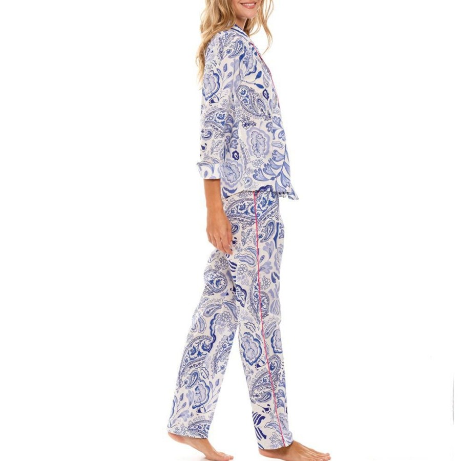 The Lazy Poet Emma Persian Blue Long Pajama Set Best