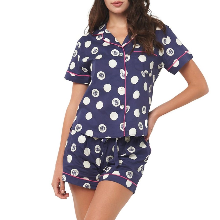 The Lazy Poet Nina Tiger Dots Blue Short Pajama Set Best