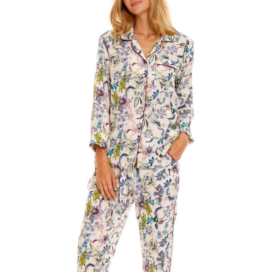 The Lazy Poet Emma Bello Ravello Blue Long Pajama Set New