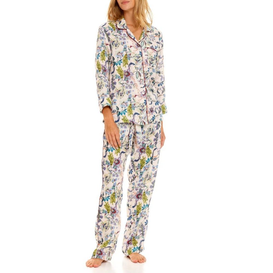 The Lazy Poet Emma Bello Ravello Blue Long Pajama Set New