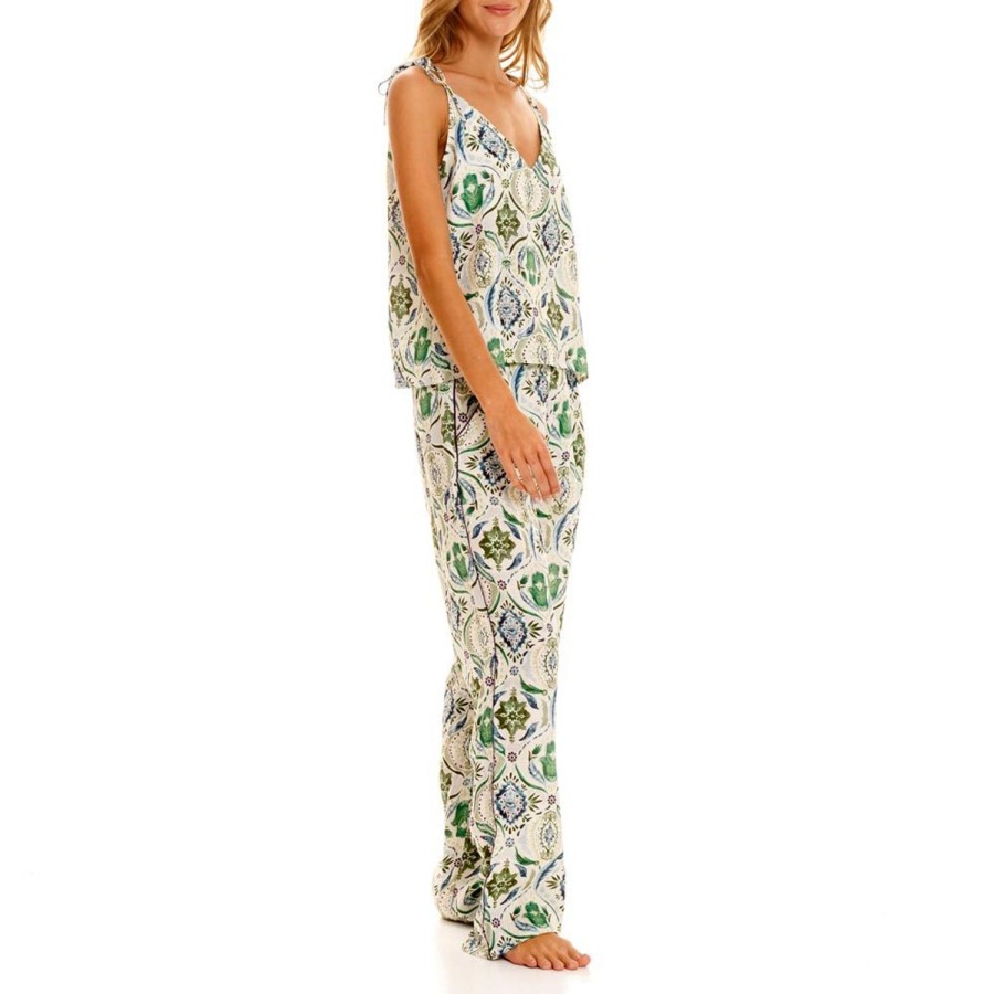 The Lazy Poet Amelie Hamsa Blessing Green Pajama Set Clearance