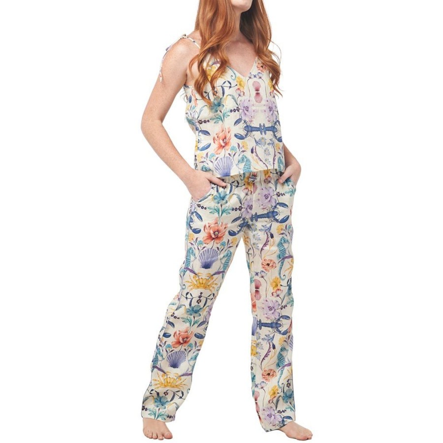 The Lazy Poet Amelie Seahorses & Friends Ecru Pajama Set Hot